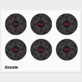 Gothic Star Shape Dark Cool Black Halloween Ronde Sticker (Vel)
