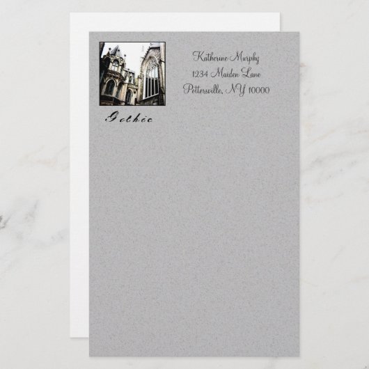 "Gothic" Stationery Briefpapier (Voorkant / Achterkant)