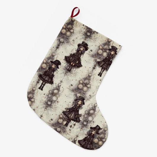 Gothic Steam Punk alternatief kerst fee Grote Kerstsok (Voorkant (Hangend))