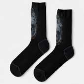 Gothic Steam Roke Skull in Mirror op Black Sokken (Links)