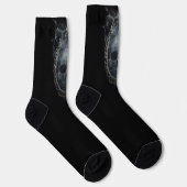 Gothic Steam Roke Skull in Mirror op Black Sokken (Rechts)