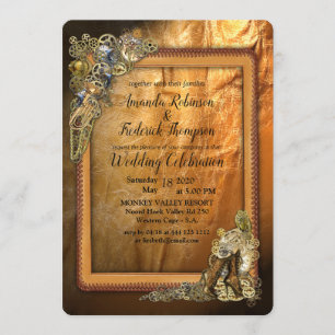 Gothic - Steampunk bruiloft op leer Kaart