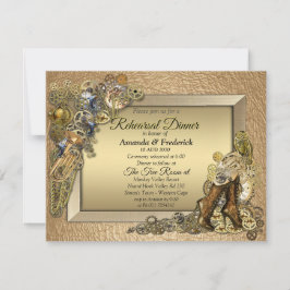 Gothic - Steampunk Gold Leather repetitie diner Kaart