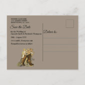 Gothic - Steampunk Leather Lijst Save the Date Aankondigingskaart (Achterkant)