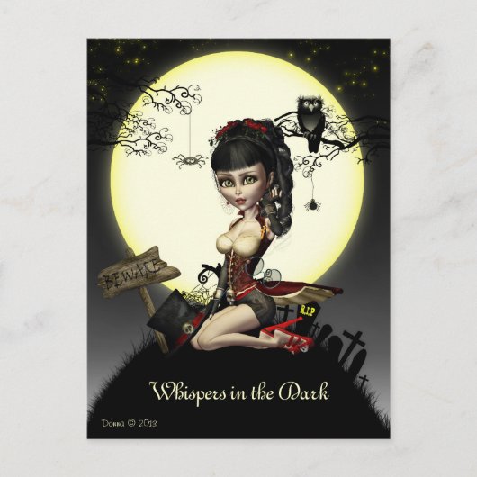 Gothic Steampunk Lolita Digital Art Briefkaart (Voorkant)