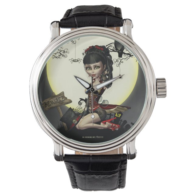 Gothic Steampunk Lolita Girl Wrist Horloge (Voorkant)
