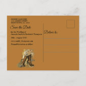 Gothic - Steampunk Op leer Save the Date Aankondigingskaart (Achterkant)