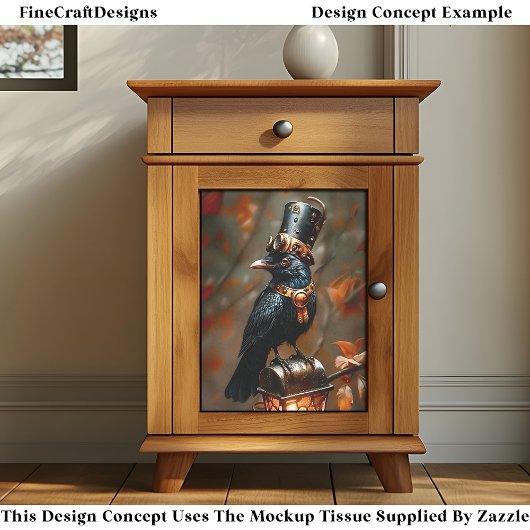 Gothic Steampunk Raven, Lantaarn, DC2L Decoupage Tissuepapier