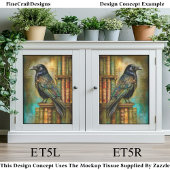 Gothic/Steampunk Raven With Antique Books ET5L Tissuepapier