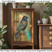 Gothic/Steampunk Raven With Antique Books ET5R Tissuepapier