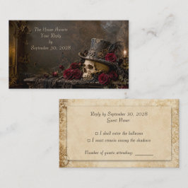 Gothic Steampunk RSVP-kaart Informatiekaartje