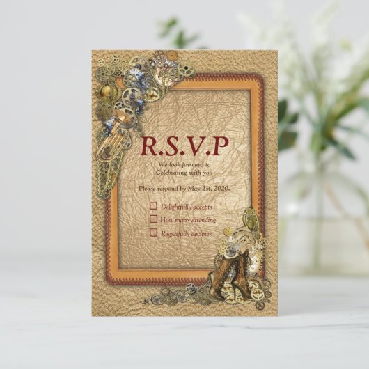 Gothic - Steampunk RSVP - Lijst van lederen vaartu (Staand voorkant)