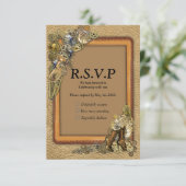 Gothic - Steampunk RSVP - Lijst van lederen vaartu Kaartje (Staand voorkant)