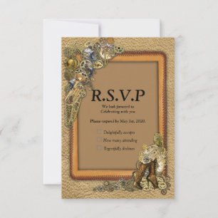 Gothic - Steampunk RSVP - Lijst van lederen vaartu Kaartje