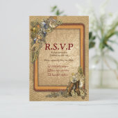Gothic - Steampunk RSVP - Lijst van lederen vaartu Kaartje (Staand voorkant)