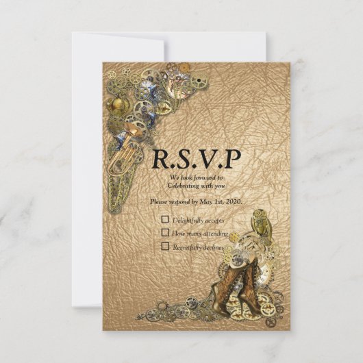 Gothic - Steampunk RSVP op Gold Leather (Voorkant)