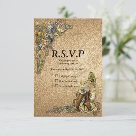 Gothic - Steampunk RSVP op Gold Leather (Staand voorkant)