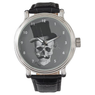 Gothic steampunk skull-herenpersonage horloge