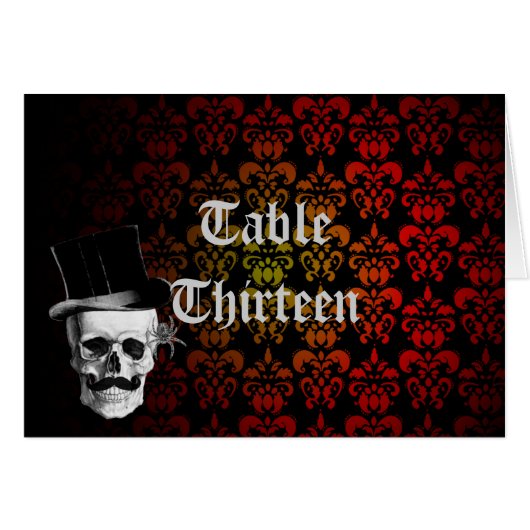 Gothic steampunk table number card (Voorkant Horizontaal)