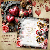 Gothic Steampunk Valentijnsdag Fototemplate Kaart