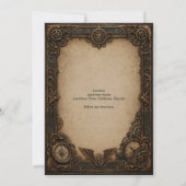 Gothic Steampunk Versnellingsklok Bruiloft Kaart (Achterkant)