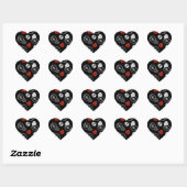 Gothic steampunk Victoriaans rozen en tandwielen r Hart Sticker (Vel)