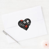 Gothic steampunk Victoriaans rozen en tandwielen r Hart Sticker (Envelop)