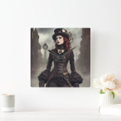 Gothic Steampunk Vierkante Klok (Huis)