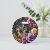 Gothic Steampunk Wedding Save the Date (Staand voorkant)