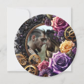 Gothic Steampunk Wedding Save the Date (Voorkant)