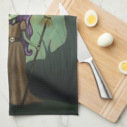 Gothic Steampunk Witch Theedoek (Quarter Fold)