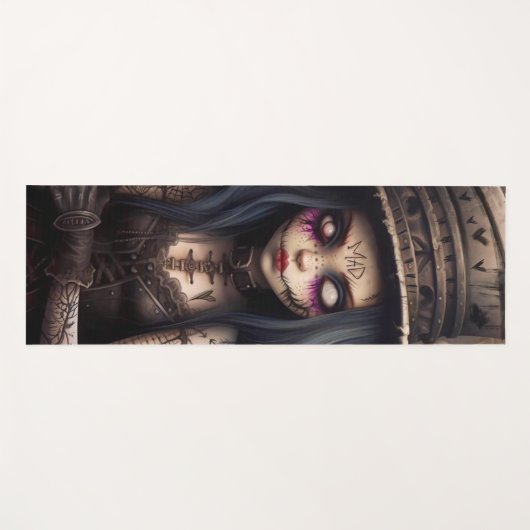 Gothic Steampunk Yoga Mat | Unique Dark Fantasy (Voorkant (horizontaal))