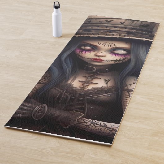 Gothic Steampunk Yoga Mat | Unique Dark Fantasy (In situ)