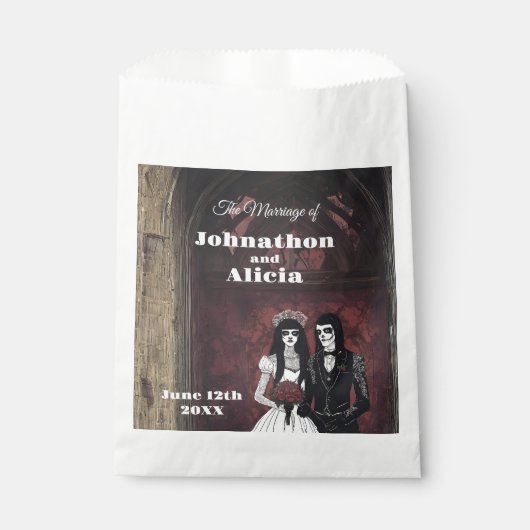 Gothic stijl bruiloft tafel decoraties Dark Moody Bedankzakje (Voorkant)