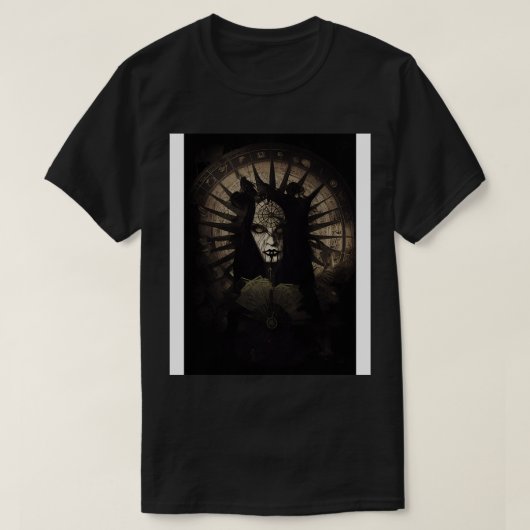 Gothic stijl tarot sinister wiel van fortuin t-shirt (Design voorkant)