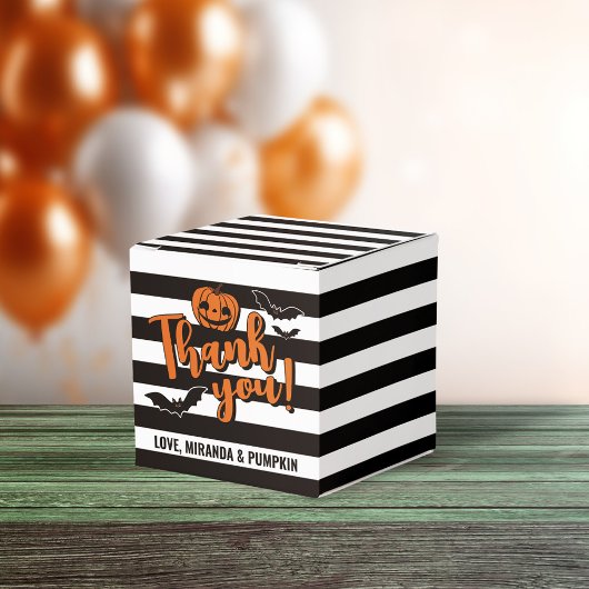 Gothic Strepen Pompoen Vleermuizen Halloween Dank  Bedankdoosjes