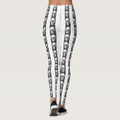 Gothic striped pattern with skulls leggings (Achterkant)