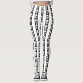 Gothic striped pattern with skulls leggings (Voorkant)