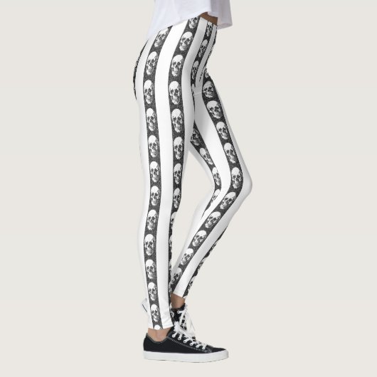 Gothic striped pattern with skulls leggings (Rechts)