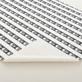 Gothic striped pattern with skulls sherpa deken (3/4)