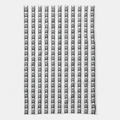 Gothic striped pattern with skulls theedoek (Verticaal)