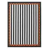 Gothic Stripes Oranje Bat Border Halloween Decor Tafelkleed (Voorkant)