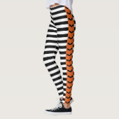 Gothic Stripes Sinaasappel Vleermuis streep Hallow Leggings (Links)