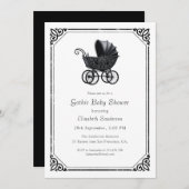 Gothic Stroller Baby Shower Invitation Kaart (Voorkant / Achterkant)