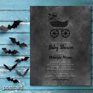 Gothic  Stroller Bat Baby shower Briefkaart