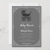 Gothic Stroller Bat Baby shower Invitation Kaart (Voorkant)