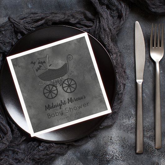 Gothic  Stroller Bat Baby shower Servet