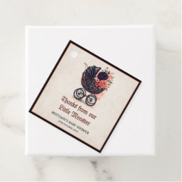 Gothic Stroller Halloween Baby shower Bedankjes Labels