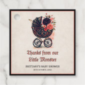 Gothic Stroller Halloween Baby shower Bedankjes Labels (Voorkant)