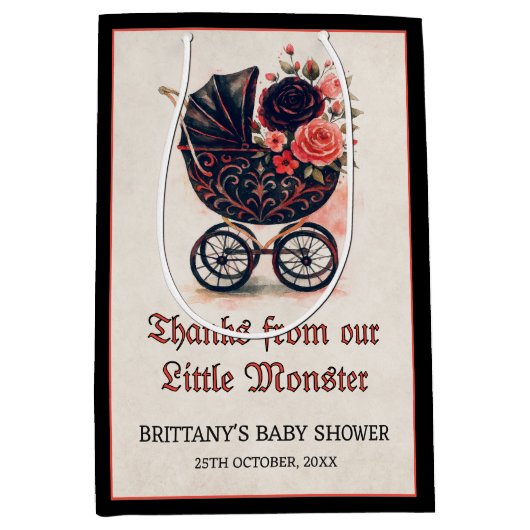Gothic Stroller Halloween Baby Shower Medium Cadeauzakje (Voorkant)